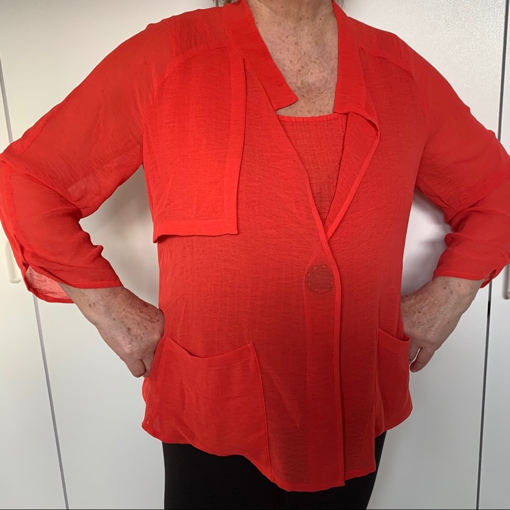 Babette 2 piece coral blouse